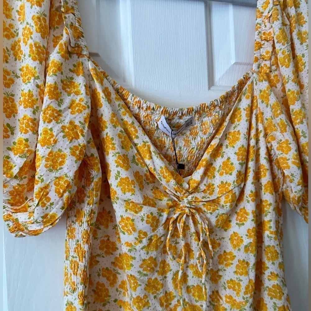 Faithfull The Brand ‘Shimma’ dress in Bette Floral NWT. Yellow floral mini, xxl - Picture 5 of 8